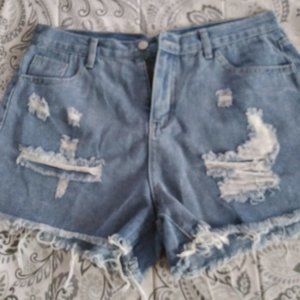 Denim Distressed Shorts